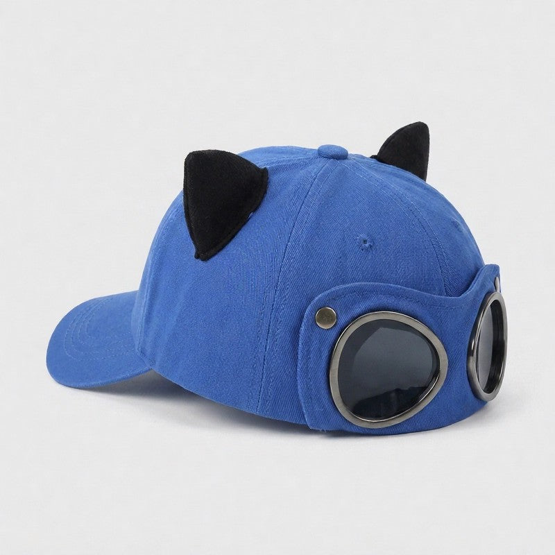 Goggle Accent Cat Ear Hat - Blue - One Size - image 6