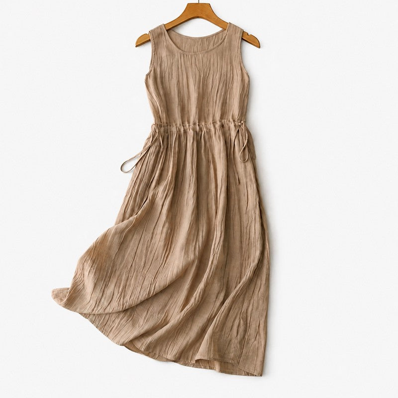 Ramie Lyocell Drawstring Midi Dress - image 20