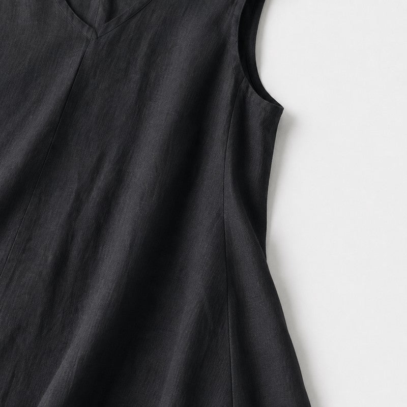 V-Neck Cotton Linen Maxi Dress - image 5