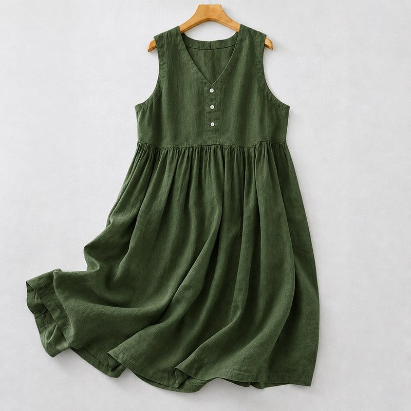Textured Button Front Midi Dress - image 7