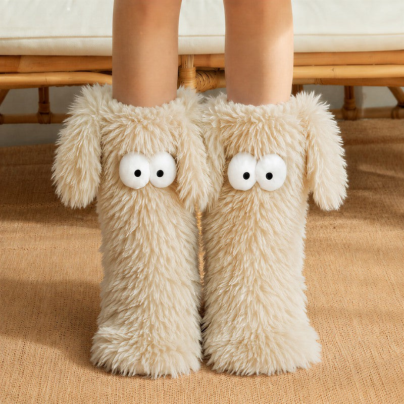 Cartoon Eyes Slipper Socks - Beige - EU37-45(US4-11) - image 2