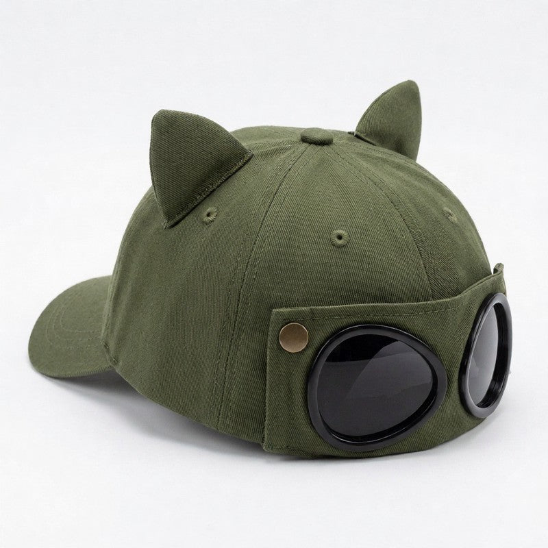 Goggle Accent Cat Ear Hat - image 5