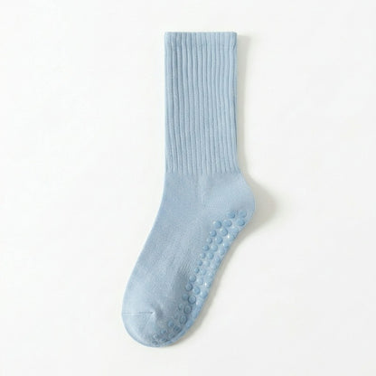 Soft Ribbed Cotton Blend Yoga Socks(4 Pairs) - Blue - EU35-40(US2-7) - image 8
