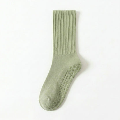 Soft Ribbed Cotton Blend Yoga Socks(4 Pairs) - Green - EU35-40(US2-7) - image 7