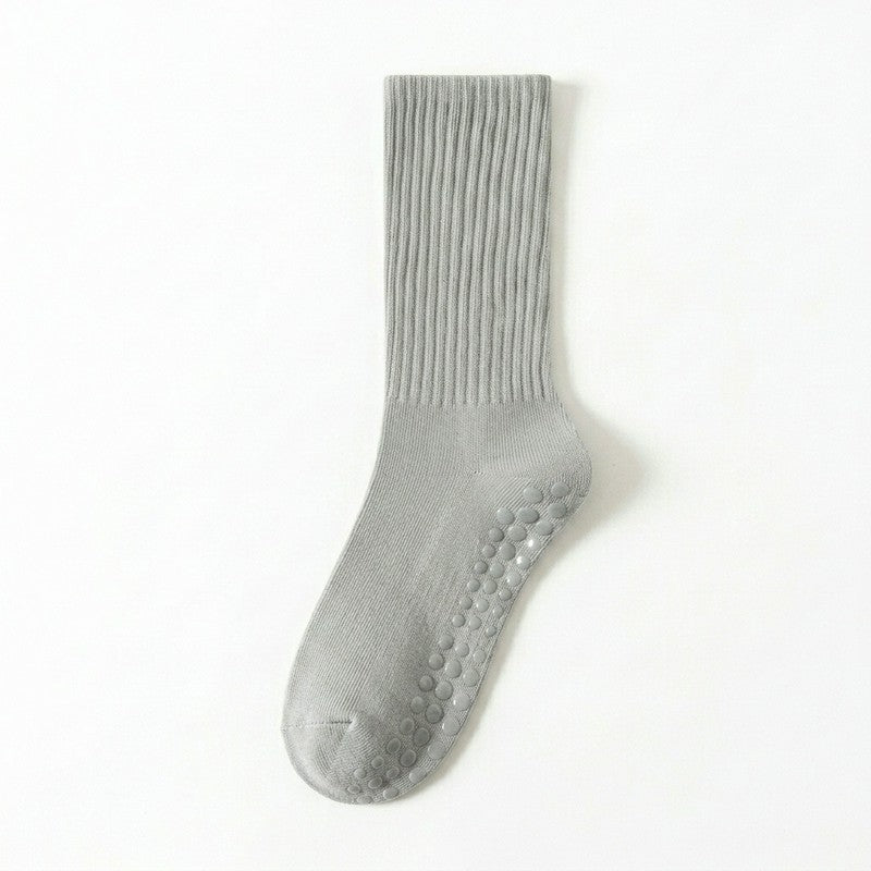 Soft Ribbed Cotton Blend Yoga Socks(4 Pairs) - Light Gray - EU35-40(US2-7) - image 11