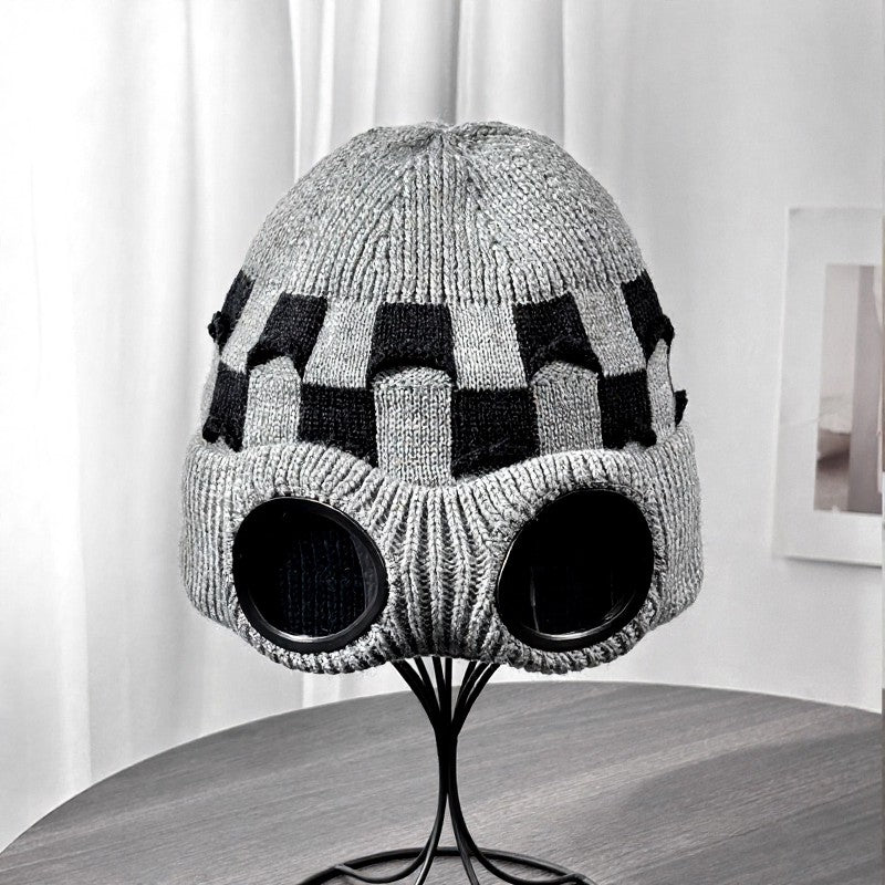 Ribbed Goggle Beanie - Grey - One Size - image 5