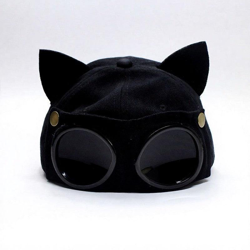Goggle Accent Cat Ear Hat - image 4