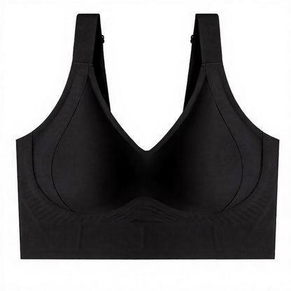 Longline Shaping Wireless Bra with 7-Row Adjustable Hooks - Black - 6XL - image 17