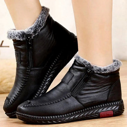 Plus Size Faux Fur Lined Side Zip Winter Slippers - image 3