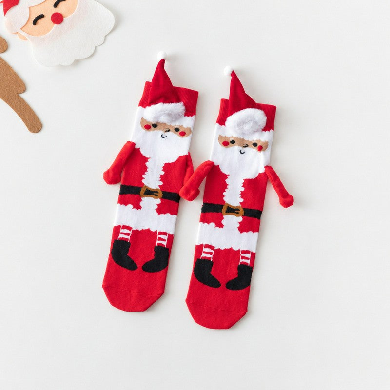 Christmas Tree Knit Hand Holding Quarter Socks - D - EU36-42(US3-8.5) - image 5