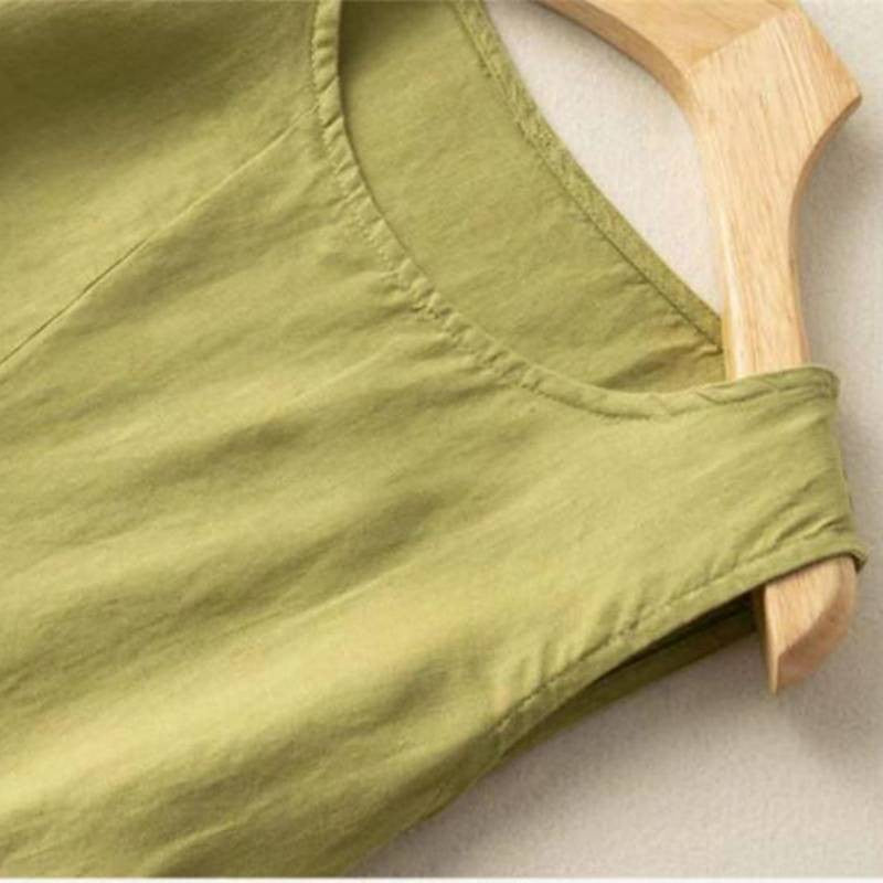 Cotton Linen Pocket Midi Dress - image 7