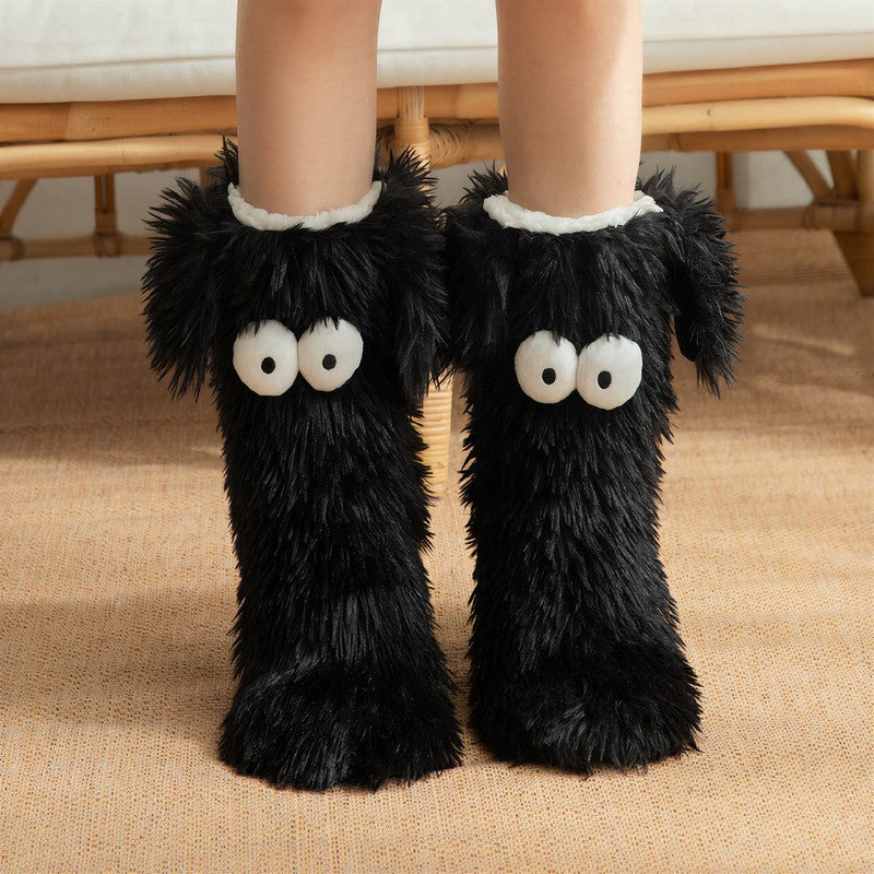 Cartoon Eyes Slipper Socks - Black - EU37-45(US4-11) - image 6