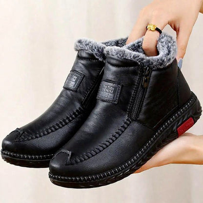 Plus Size Faux Fur Lined Side Zip Winter Slippers - image 8