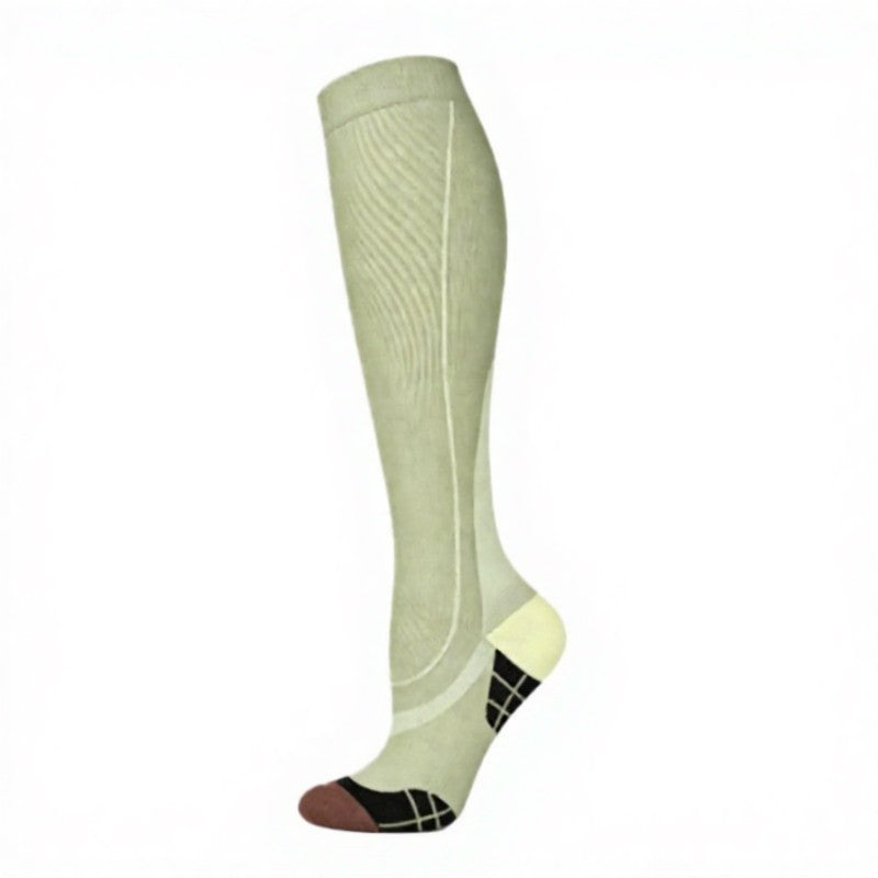 Contrast Stripe Compression Socks(3 Pairs) - Green - S/M - image 3
