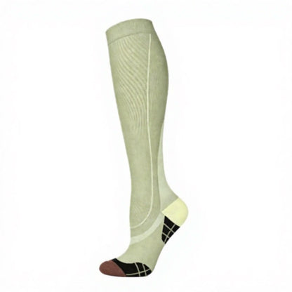 Contrast Stripe Compression Socks(3 Pairs) - Green - S/M - image 3