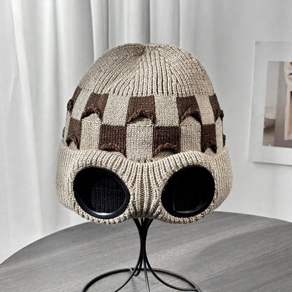Ribbed Goggle Beanie - Khaki - One Size - image 2