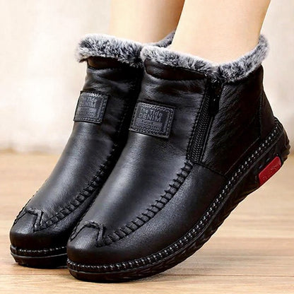 Plus Size Faux Fur Lined Side Zip Winter Slippers - image 4