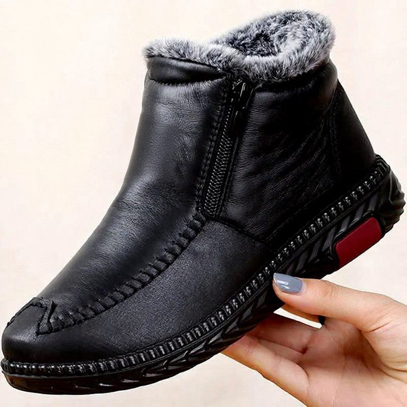 Plus Size Faux Fur Lined Side Zip Winter Slippers - image 6