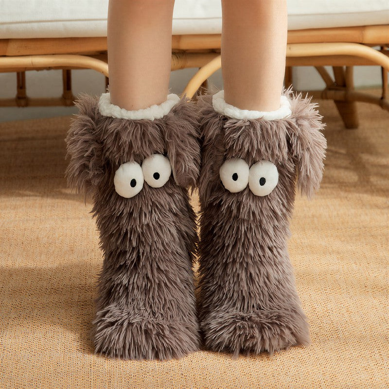 Cartoon Eyes Slipper Socks - Grey - EU37-45(US4-11) - image 4