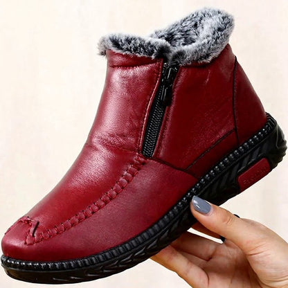 Plus Size Faux Fur Lined Side Zip Winter Slippers - image 5