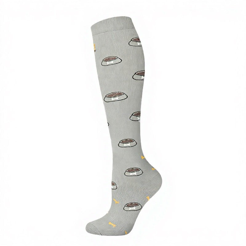 Playful Cat Dog Compression Socks(5 Pairs) - Grey - S/M - image 7