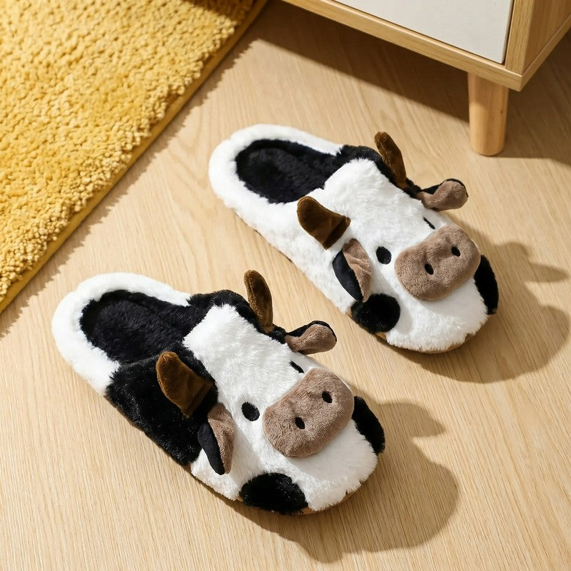 Cozy Cow Plush House Slippers - White - EU44-45(US10-11) - image 4