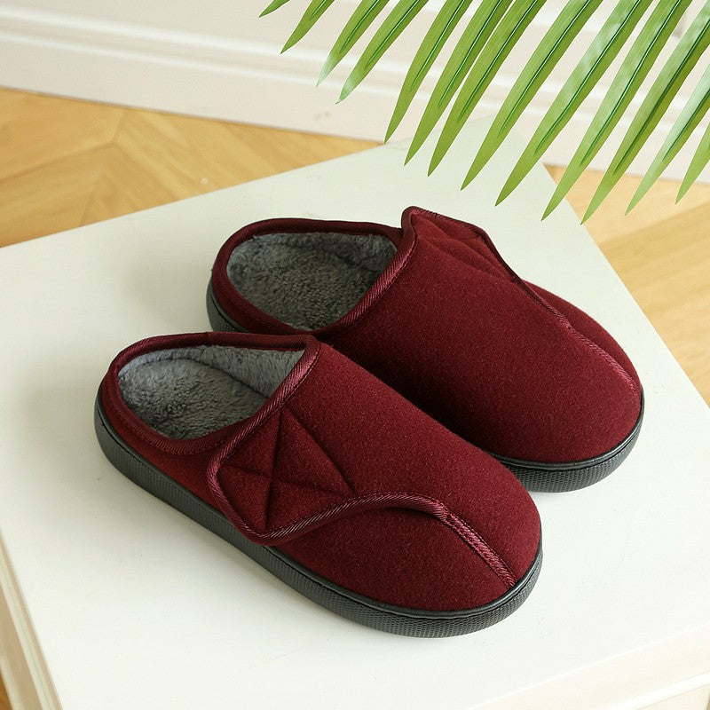 Adjustable Foot Opening Diabetic Slippers - Wine - EU47-48(US11) - image 5