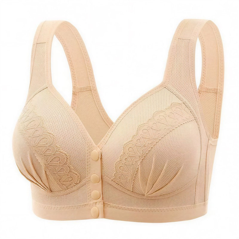 Front Closure Support Wireless Bra - Nude - 46 - image 4