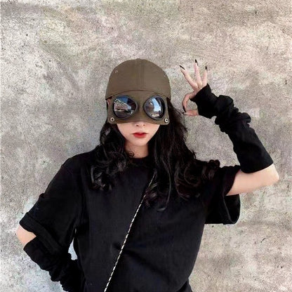 Vintage Goggle Streetwear Style Hat - image 4