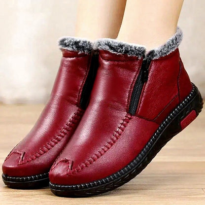 Plus Size Faux Fur Lined Side Zip Winter Slippers - image 2