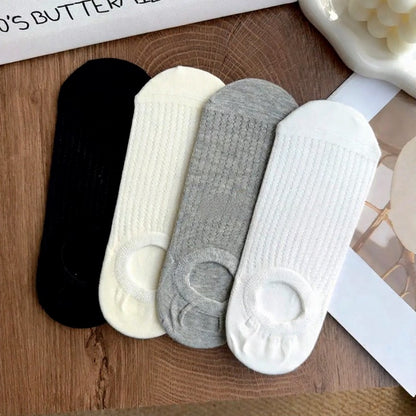 Ribbed Breathable No Show Socks (4 Pairs) - image 4