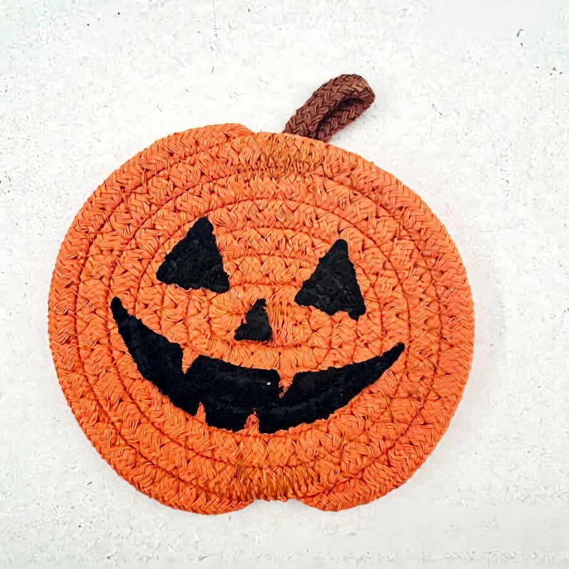 Halloween Pumpkin Smiley Face Coaster(4 Piece) - C - One Size - image 2