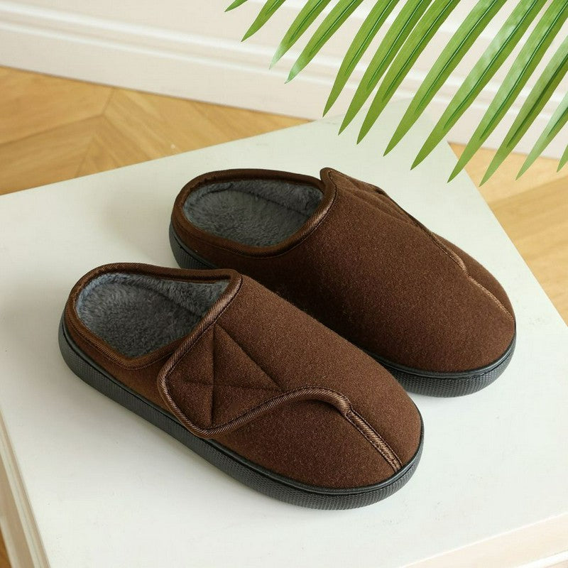 Adjustable Foot Opening Diabetic Slippers - Brown - EU47-48(US11) - image 4