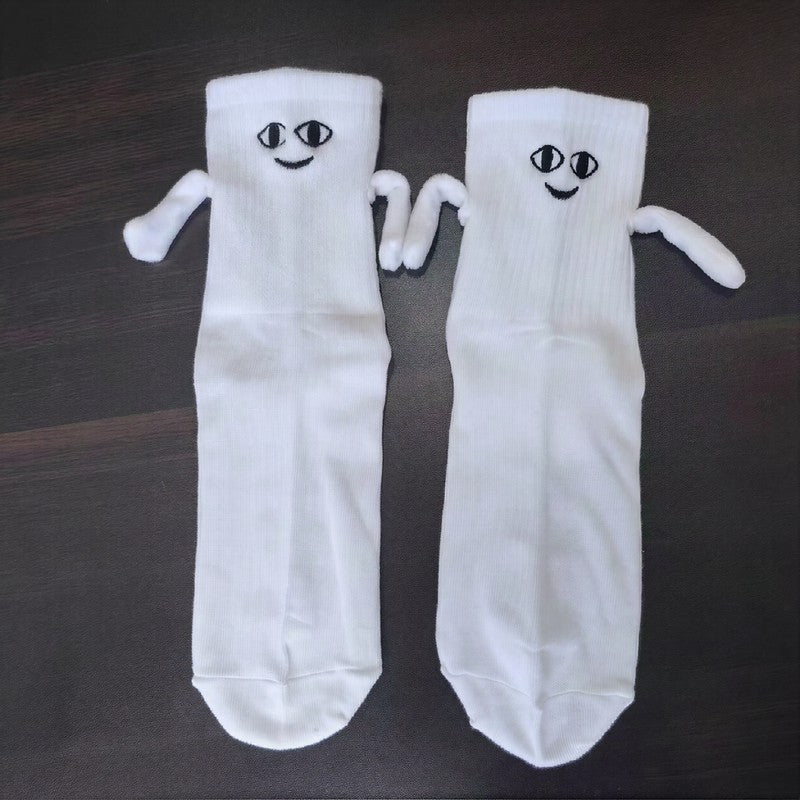 Smile Magnetic Hand Holding Quarter Socks (2 Pairs) - White - EU36-42(US3-8.5) - image 3