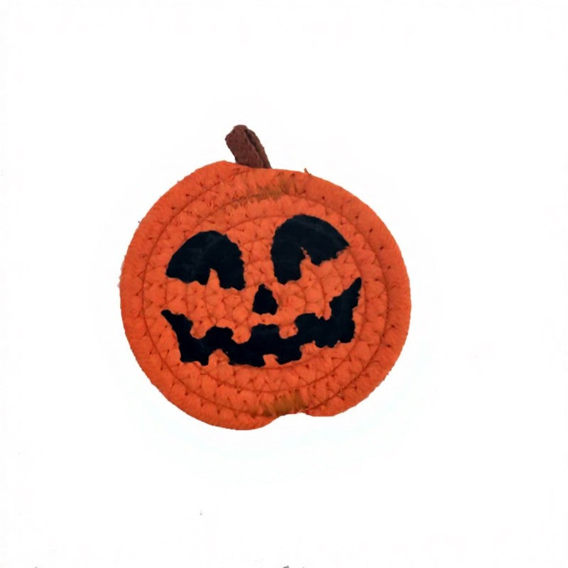 Halloween Pumpkin Smiley Face Coaster(4 Piece) - D - One Size - image 1