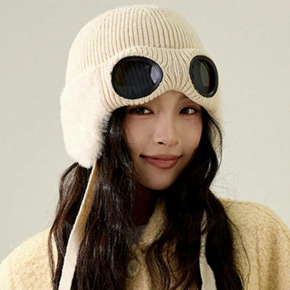 Fleece Lined Goggle Aviator Beanie - image 3