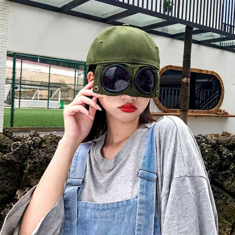Vintage Goggle Streetwear Style Hat - image 2