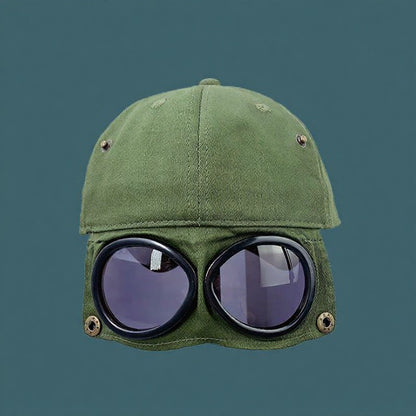 Vintage Goggle Streetwear Style Hat - Army Green - One Size - image 6