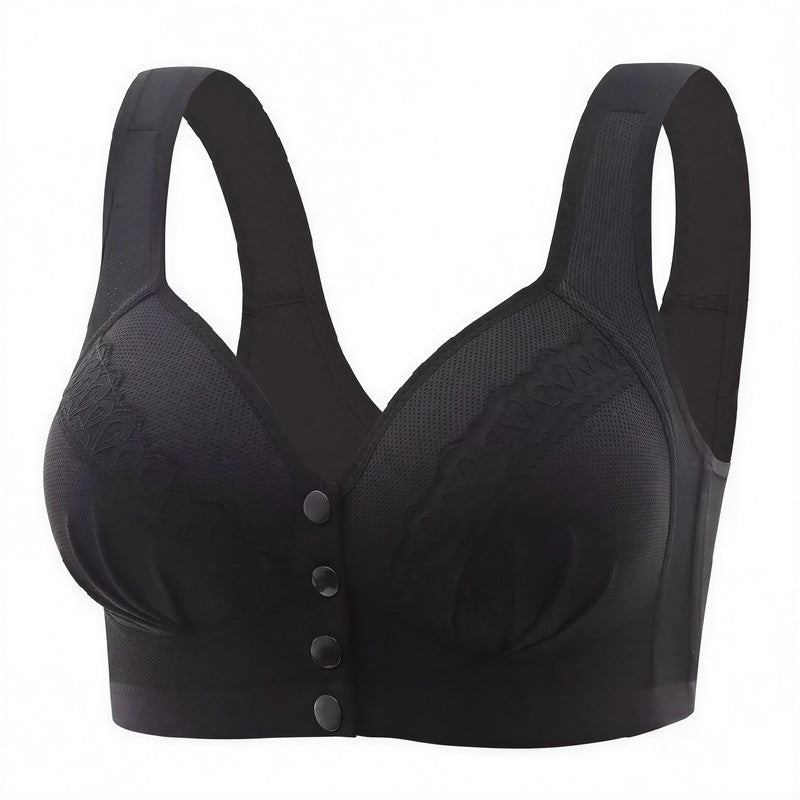 Front Closure Support Wireless Bra - Black - 46 - image 1