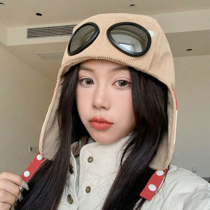 Fleece-Lined Earflap Aviator Hat - Khaki - One Size - image 5