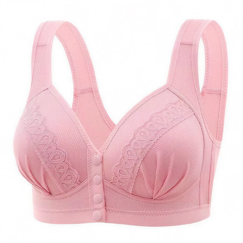 Front Closure Support Wireless Bra - Pink - 46 - image 0