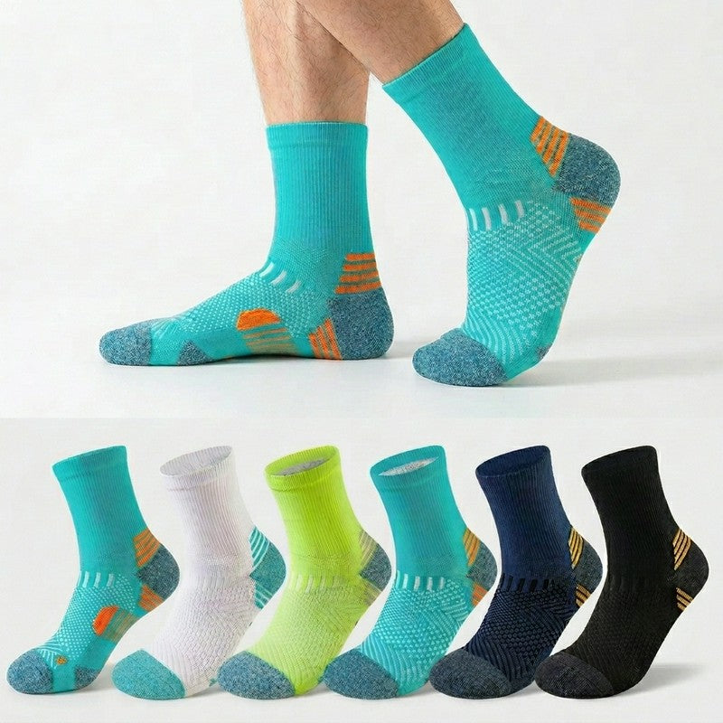 Neon Colorblock Quarter Compression Socks(6 Pairs) - image 0