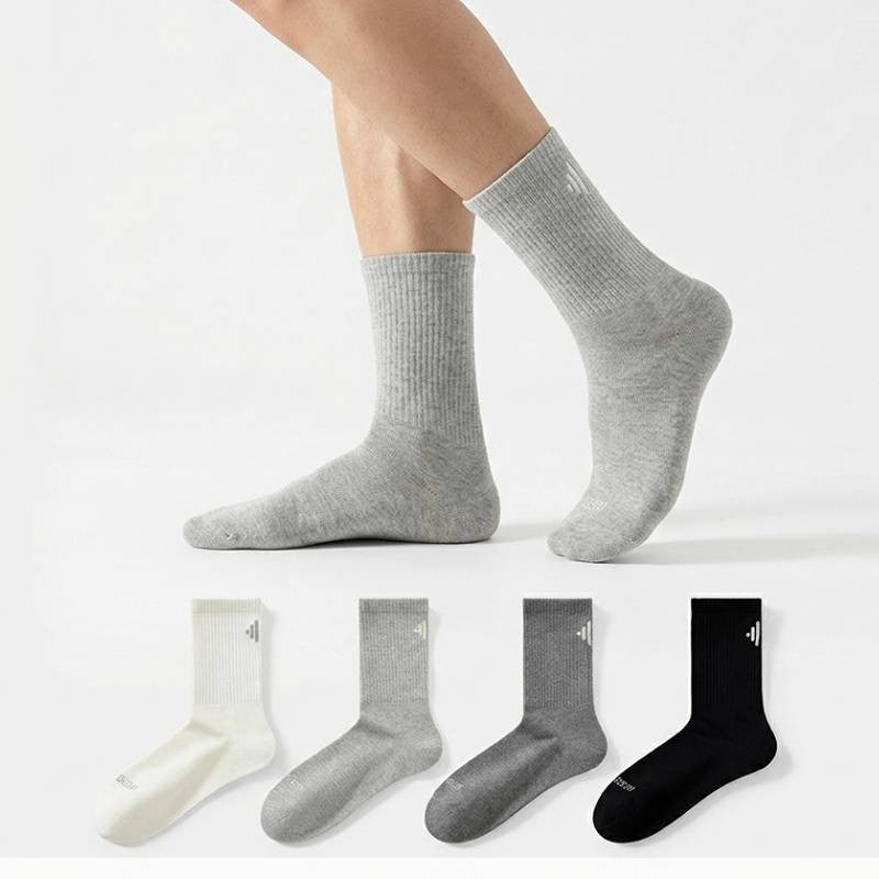 Classic Ribbed Cotton Blend Quarter  Socks(4 Pairs) - Multicolor - EU39-44(US6-10) - image 0