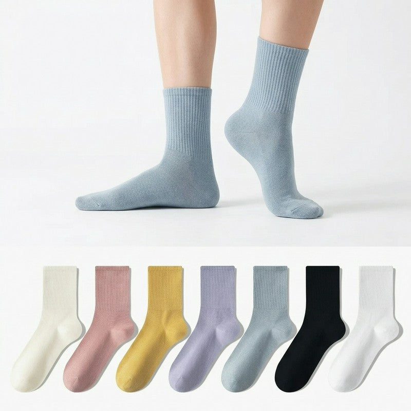 Everyday Cotton Blend Quarter  Socks(7 Pairs) - Multicolor - EU39-43(US6-9) - image 0