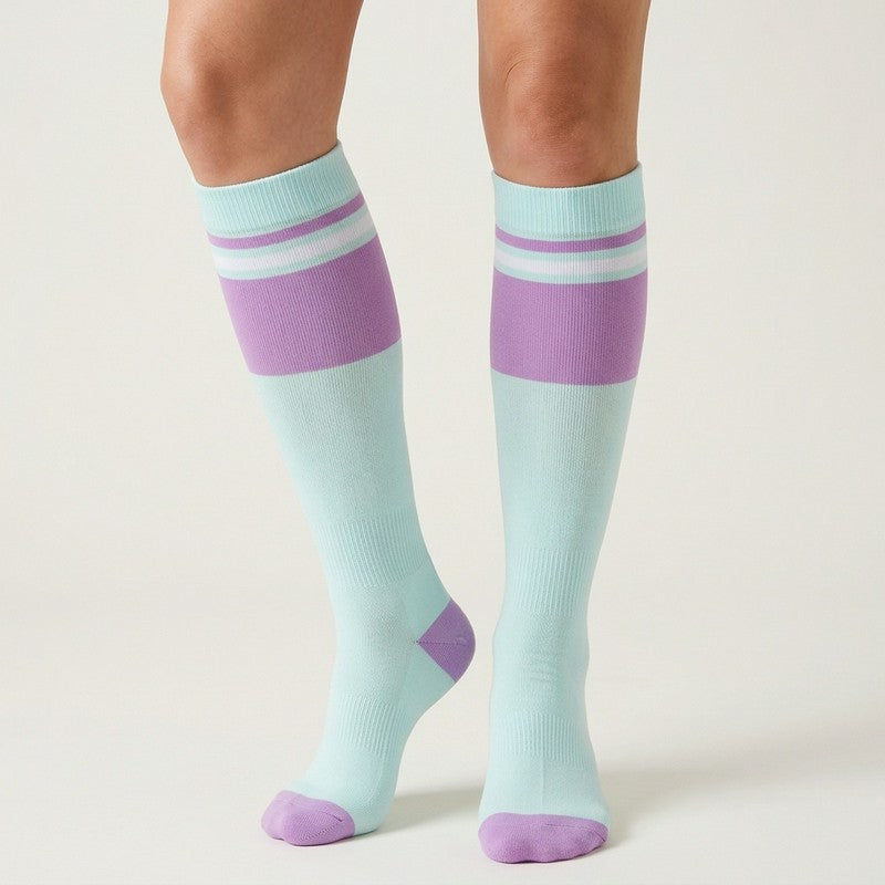 Retro Colorblock Compression Socks(4 Pairs) - image 3