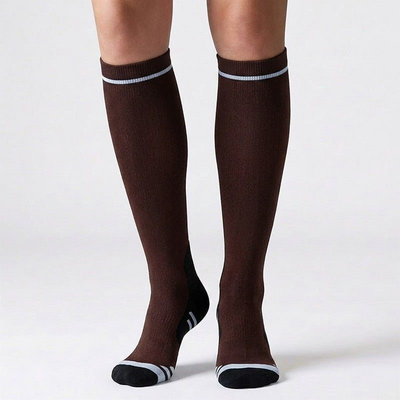 Contrast Stripe Compression Socks(3 Pairs) - image 1