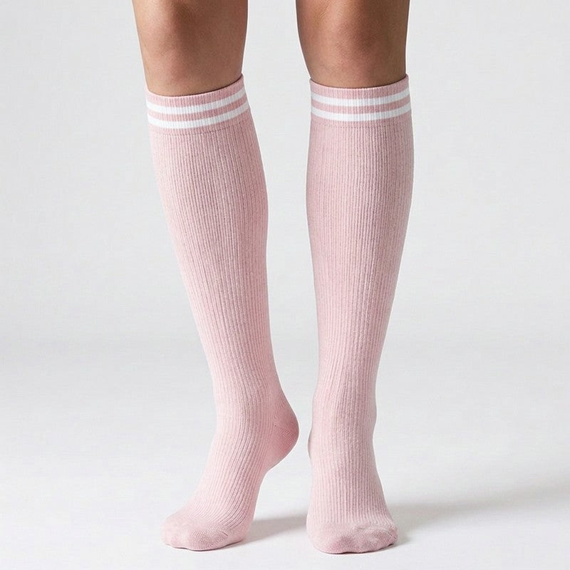 Varsity Striped Compression Socks(4 Pairs) - Pink - S/M - image 2