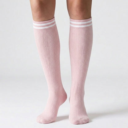 Varsity Striped Compression Socks(4 Pairs) - Pink - S/M - image 2