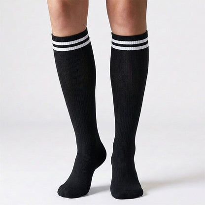 Varsity Striped Compression Socks(4 Pairs) - Black - S/M - image 1