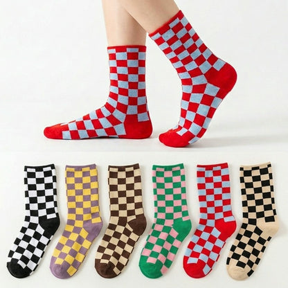 Checkerboard Street Crew Socks(6 Pairs) - image 0